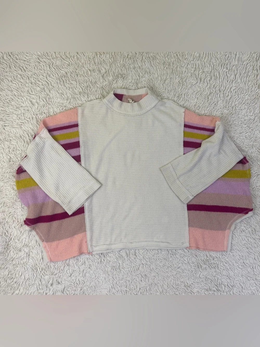 We The Free Free People Susie Swit Overused Batwing Sleeve Poncho Top